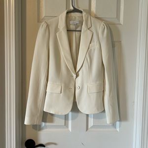NY & Co puff sleeve cream blazer